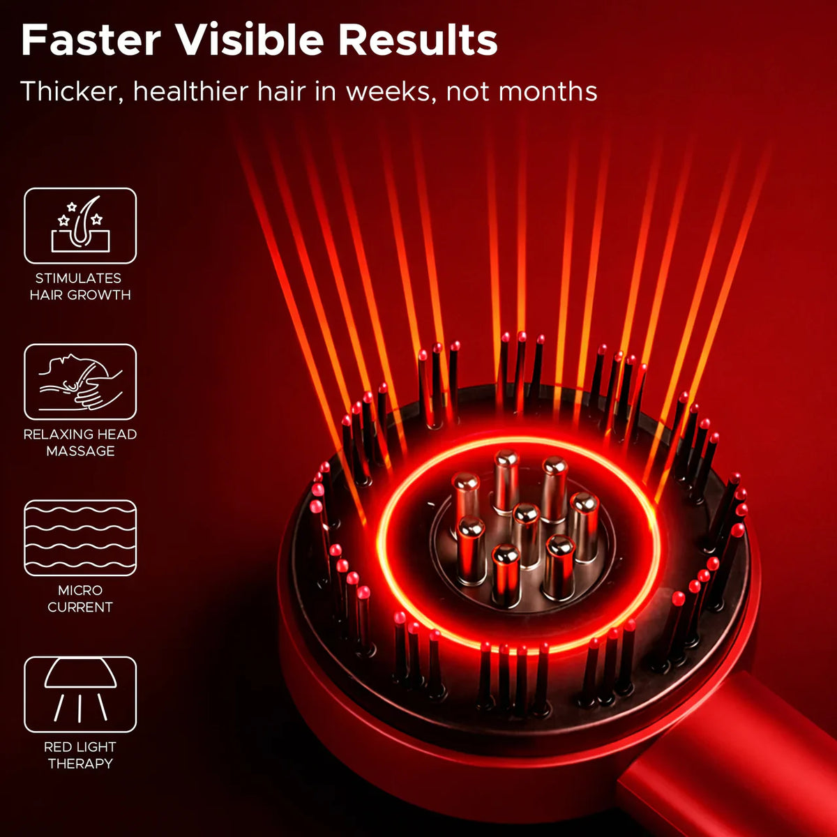 Red Light Therapy Scalp Massager with Oil dispenser