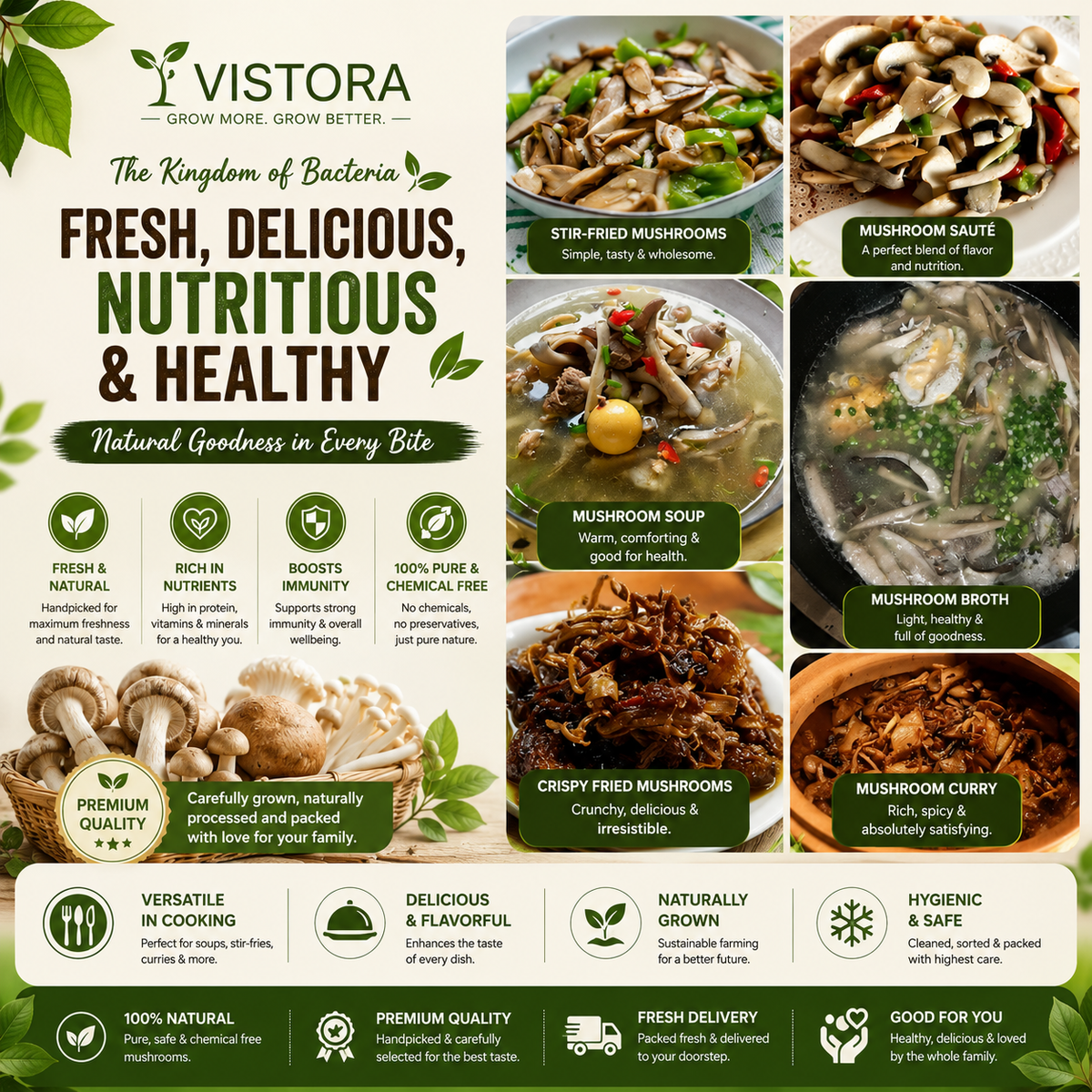 Premium Organic Mushroom Harvest Grow Kit Seeds – Pack of 500
