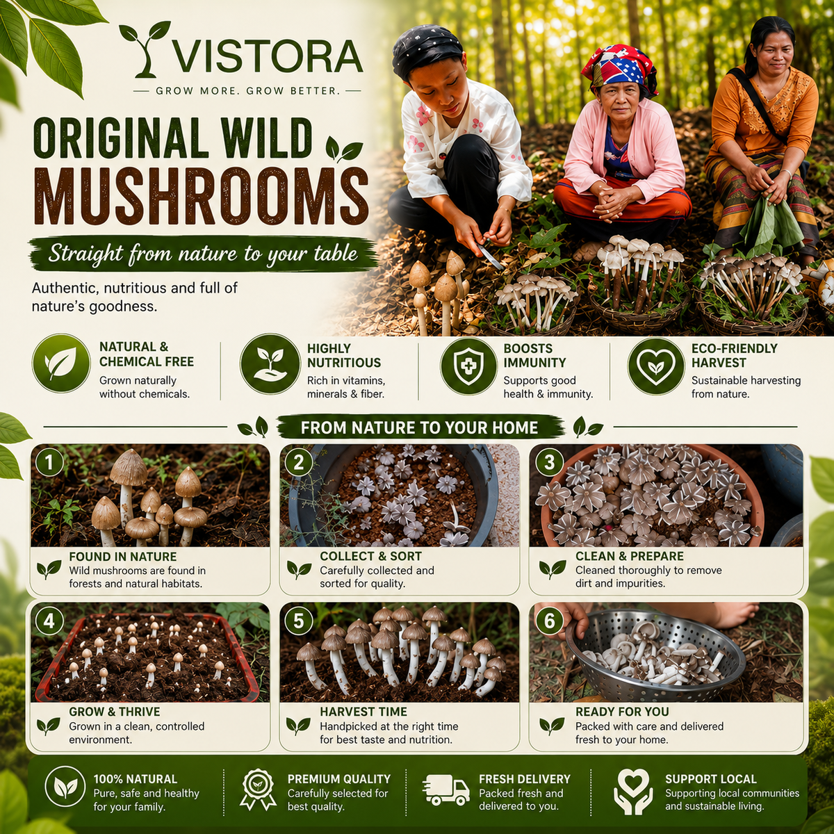 Premium Organic Mushroom Harvest Grow Kit Seeds – Pack of 500