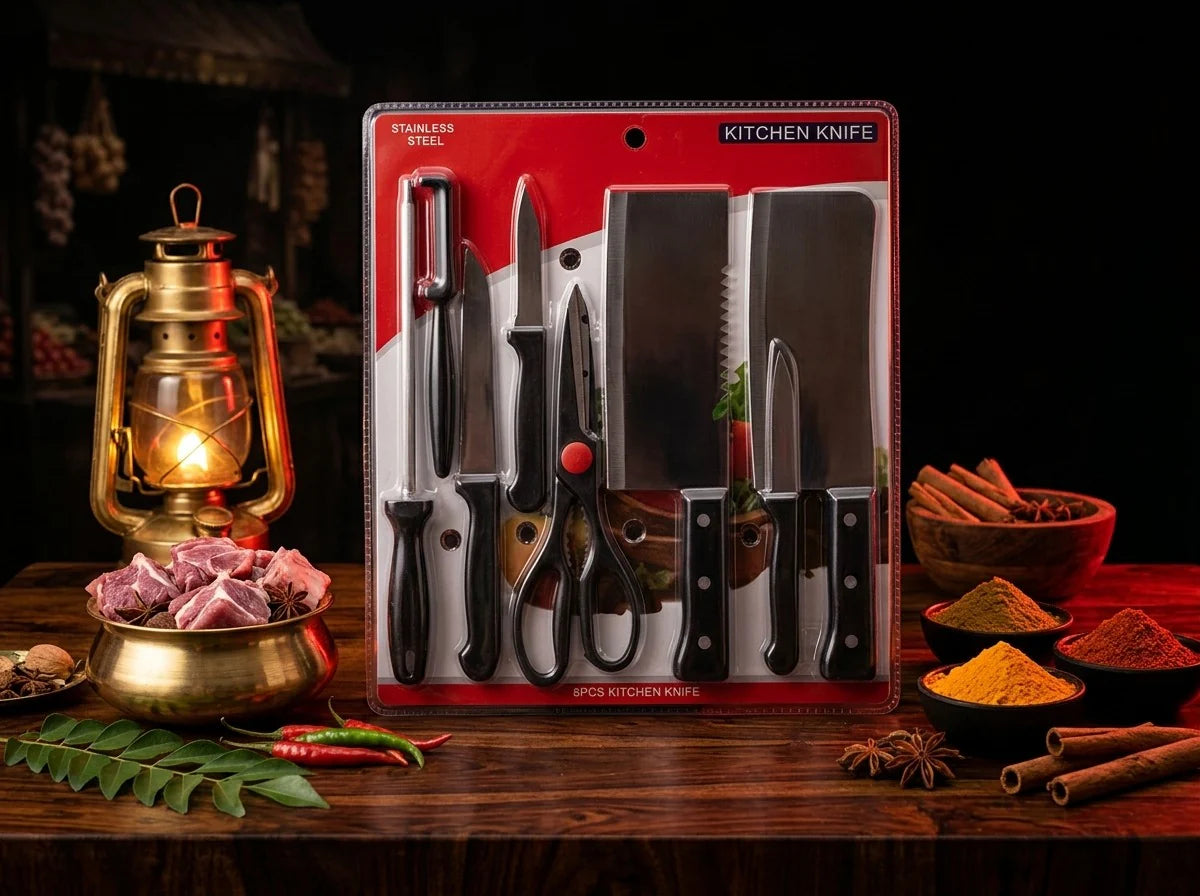 🔥 Smart Kitchen Ki Smart Choice – 8 Pcs Premium Knife Set