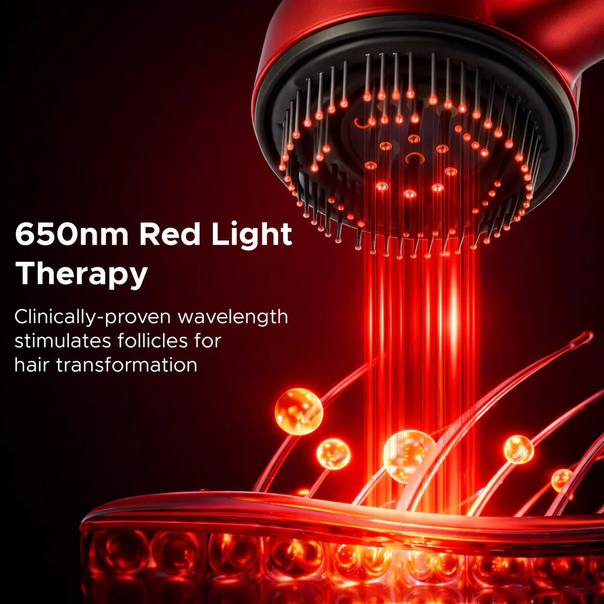 Red Light Therapy Scalp Massager with Oil dispenser