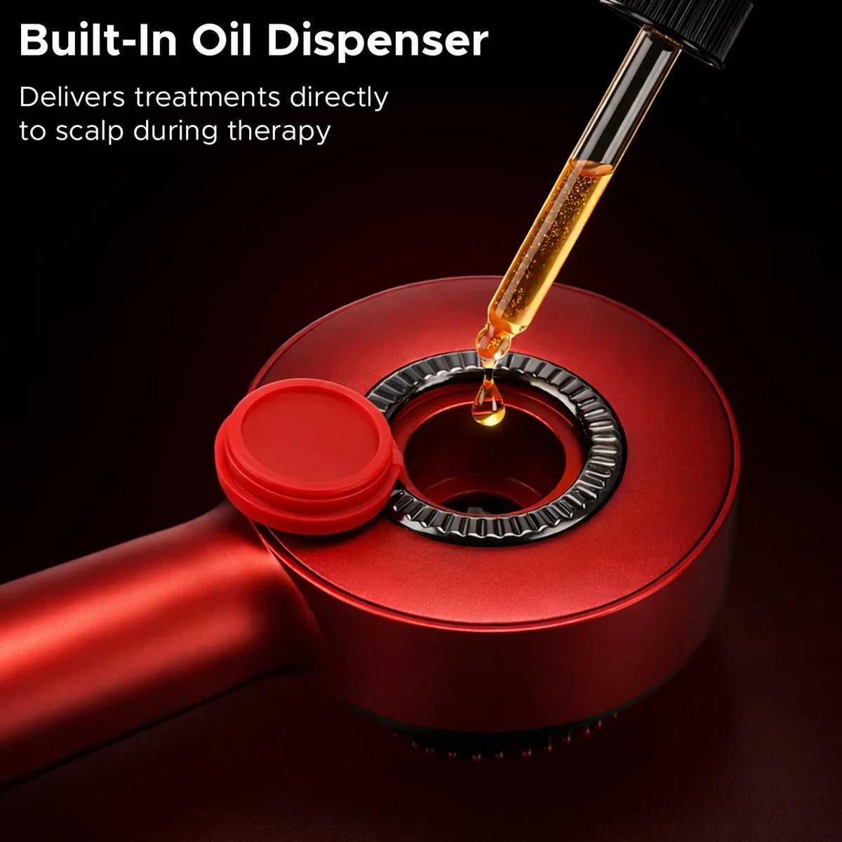 Red Light Therapy Scalp Massager with Oil dispenser