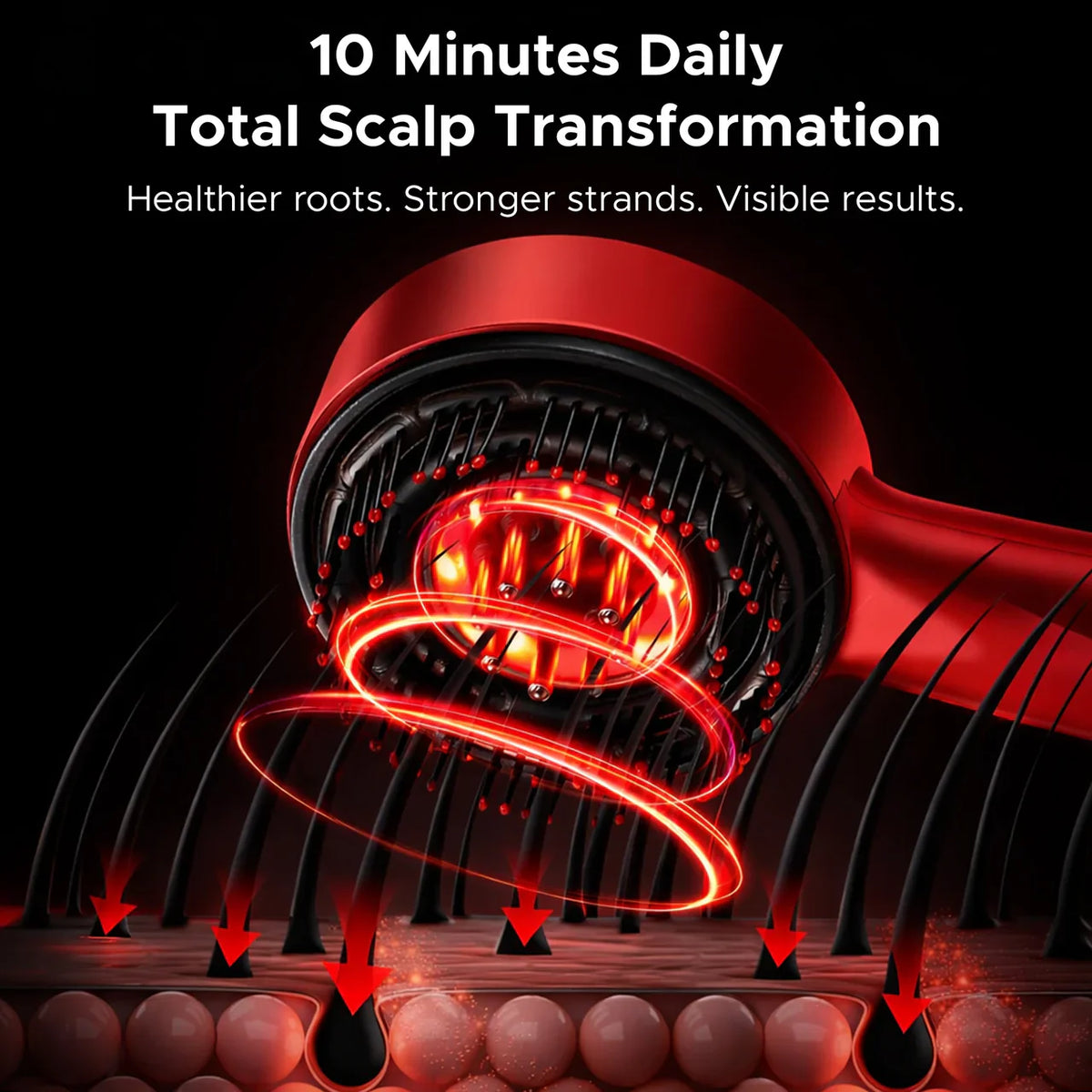 Red Light Therapy Scalp Massager with Oil dispenser