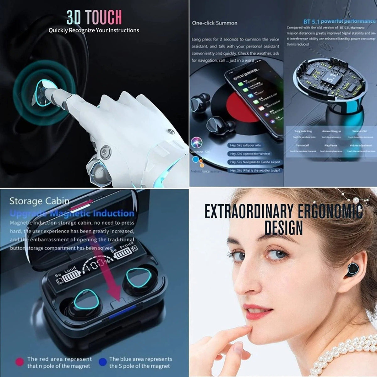 M10 Pro Wireless Earbuds with Noise Cancellation & Power Bank @ ₹399