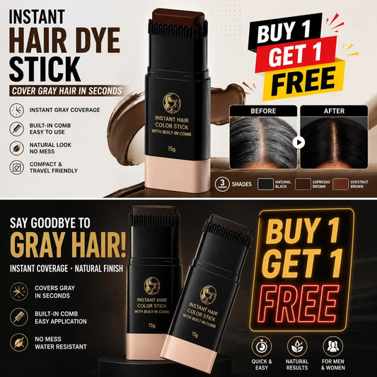 2-in-1 Hair Dye Stick with Comb – Instantly Covers Gray Hair | Buy 1 Get 1 FREE