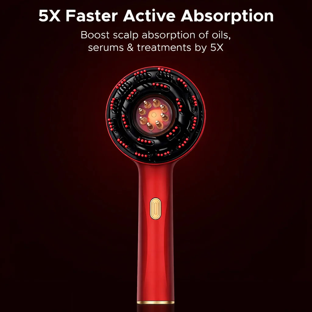 Red Light Therapy Scalp Massager with Oil dispenser
